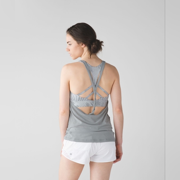 Lululemon Twist and Toil Tank Heathered Seal Grey / Palm Camo White Nimbus 8 - Picture 4 of 10